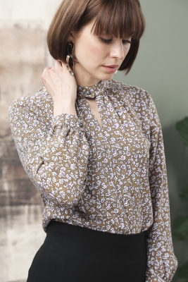 Блуза 4462-2407 принт беж - Магазин женской одежды "Гардероб Анны" г.Екатеринбург